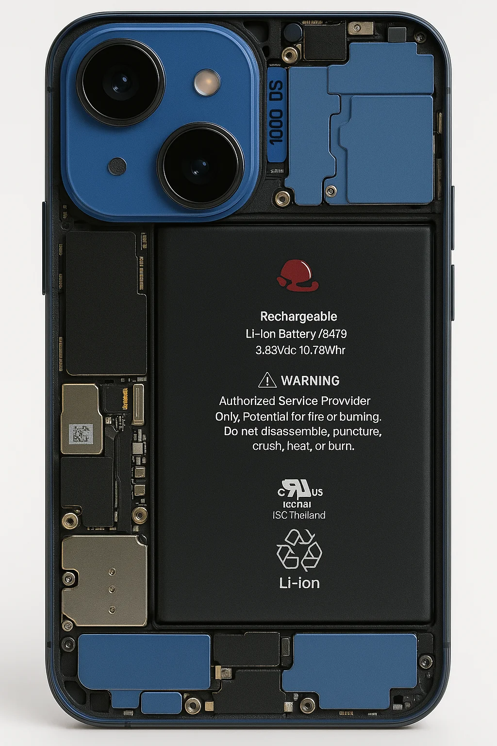Coque Style Teardown bleu